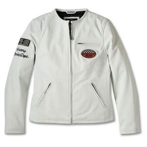 Harley Davidson Jacket WOMEN'S 120TH ANNIVERSARY CAFE RACER 100% LEATHER JACKET